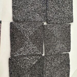 8 Gunmetal glass beaded coasters